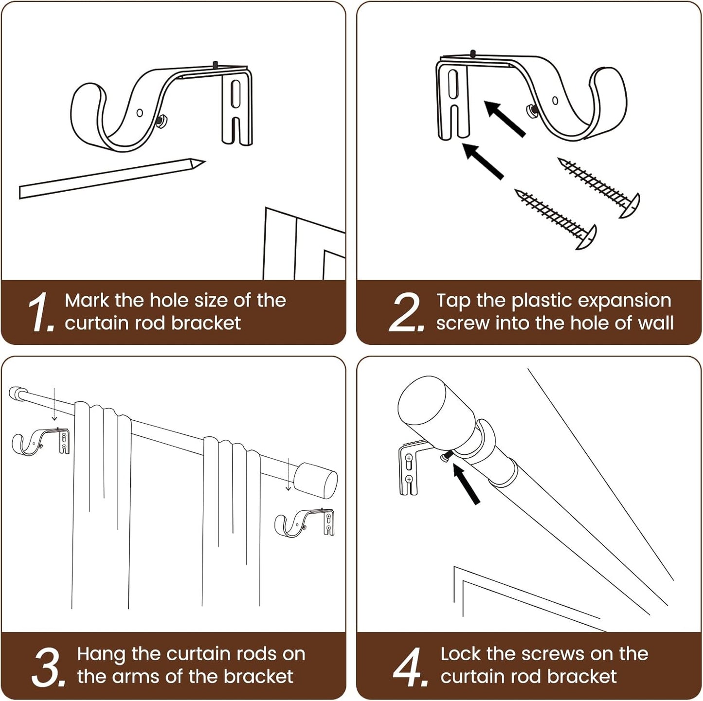 Silver Curtain Rod by [Brand Name] - Heavy Duty Adjustable 30-60 Inch Telescopic Rod | Fits 30 to 56 Inch Windows