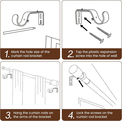 Silver Curtain Rod by [Brand Name] - Heavy Duty Adjustable 30-60 Inch Telescopic Rod | Fits 30 to 56 Inch Windows