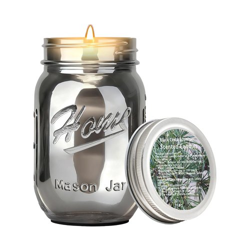 Scented Candle Smoke Gray Sands Scented, Classic 22oz Large Jar Single Wick Candle, Over 110 Hours of Burn Time, Perfect for Creating Relaxing Atmosphere (Black Cedar and Juniper)