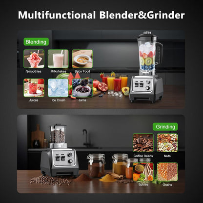Skiennix 1800W High-Speed Blender - 70 oz Large Capacity for Smoothies, Milkshakes & Ice Crushing
