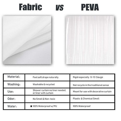 Barossa Design Waterproof Fabric Shower Curtain or Liner Microfiber - Soft Cloth & Hotel Quality, Machine Washable White Shower Curtain Liner for Bath Tub, 72x72 Inches