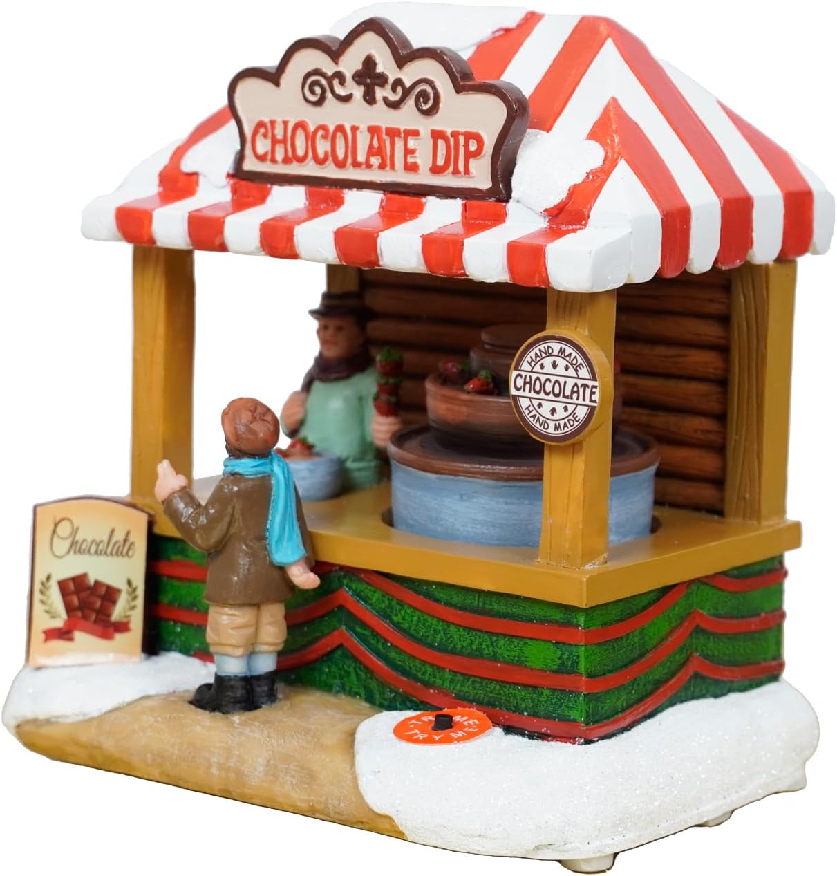 Skiennix Christmas Village House - Chocolate Shop with LED Lights & Moving Table | Plastic Design