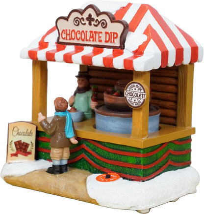 Skiennix Christmas Village House - Chocolate Shop with LED Lights & Moving Table | Plastic Design