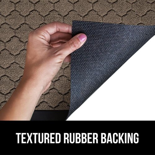 GORILLA GRIP Waterproof All-Season WeatherMAX Doormat - 47x35 Natural Rubber | Stain & Fade Resistant, Easy Clean Latte Quatrefoil
