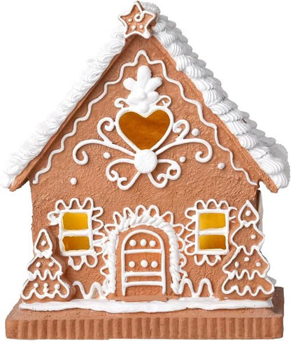Lighted Gingerbread House by [Brand Name] - Festive Christmas Decor | 8.5 Inch Gingerbread Village