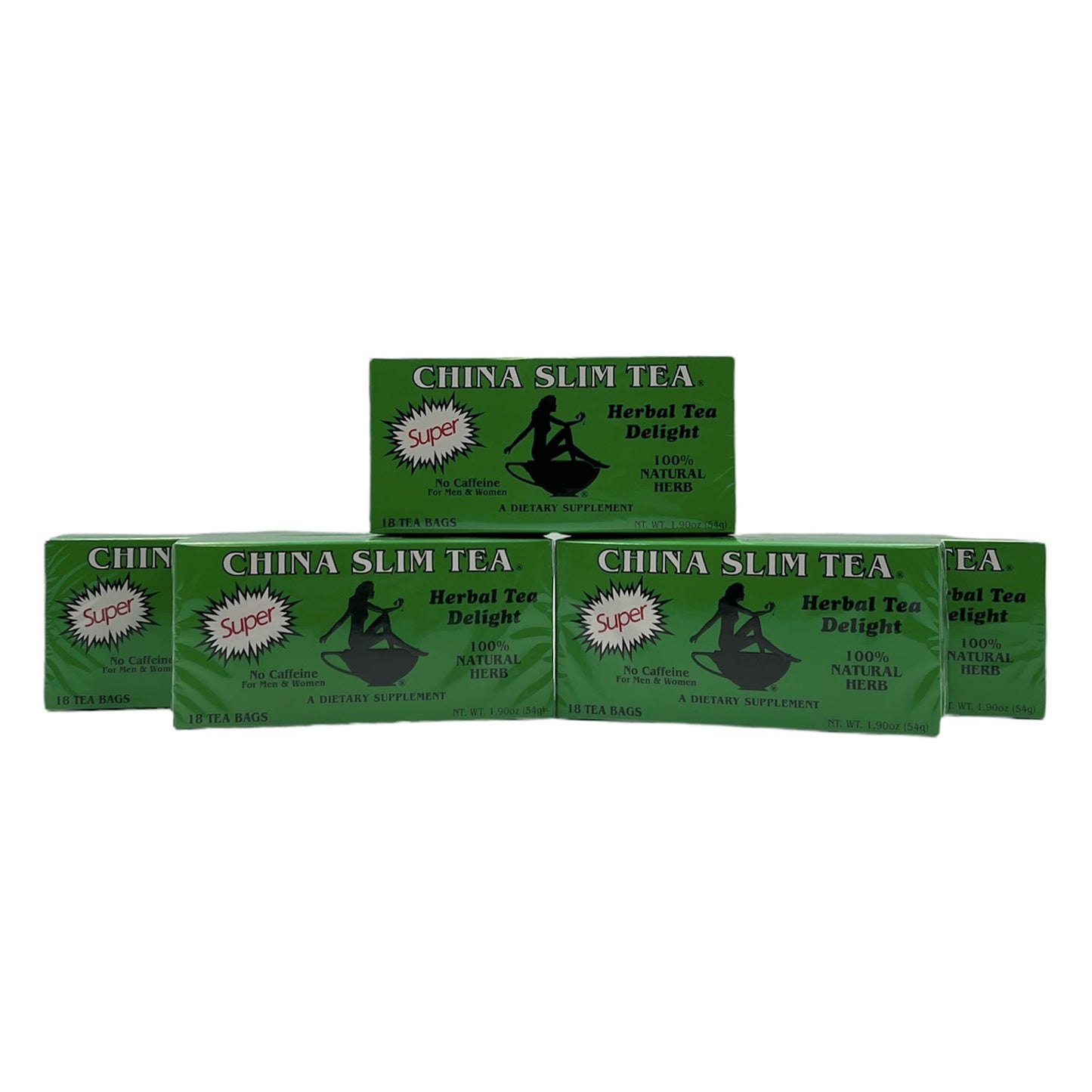 Super China Slim Tea Dieter Delight Natural 18 Tea Bags X 5 Pack