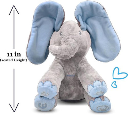 Dimple Kyle Peek-A-Boo Elephant Toy - Interactive Singing Plush with Moving Ears | Adorable Musical Stuffed Animal for Babies and Toddlers