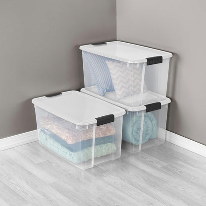 Sterilite 20-Pack Ultra Latching Storage Bins - Heavy-Duty Clear Plastic Containers, 70 Quart