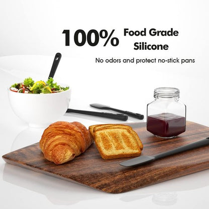 ChefAide Silicone Spatula Set - 4 Pieces, Heat Resistant Up to 600°F, Ergonomic Grip for Nonstick Cookware