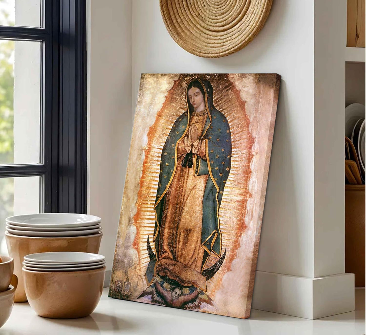 Mexico Our Lady of Guadalupe Wall Art - Framed Catholic Portrait Print | 8x10 Canvas Decor