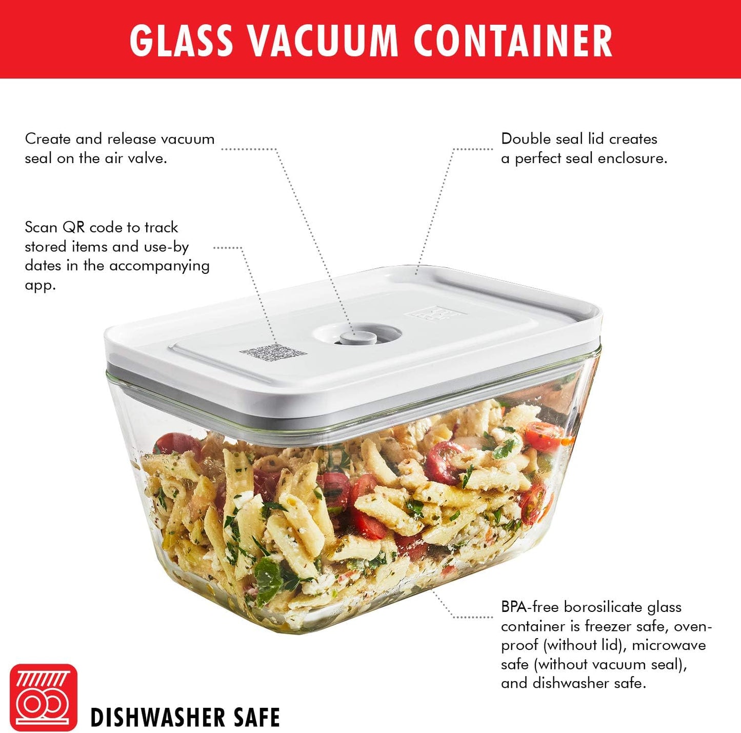 ZWILLING Fresh & Save Vacuum Sealer Machine - Airtight Food Storage Set with Glass Containers & Sous Vide Bags