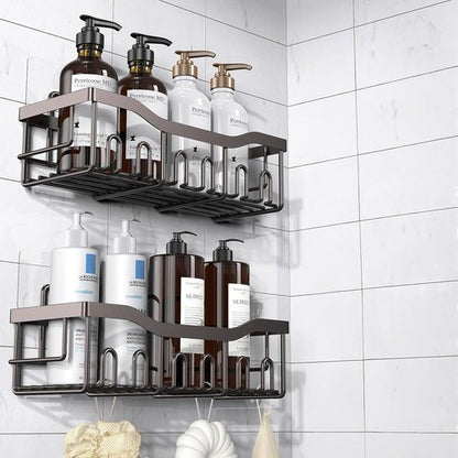 EUDELE Shower Caddy - 2 Pack Adhesive Bathroom Organizer | No Drilling, Rustproof Stainless Steel, Large Capacity