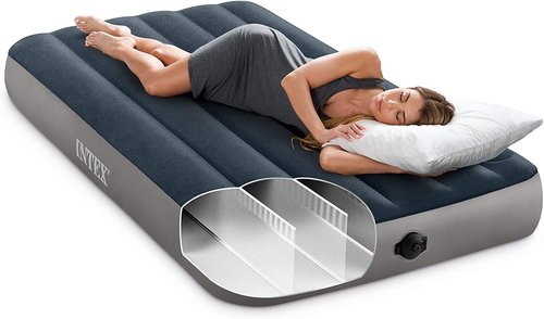 Intex Dura-Beam Twin Air Mattress - Fiber-Tech Construction, 10in Height, 300lb Capacity