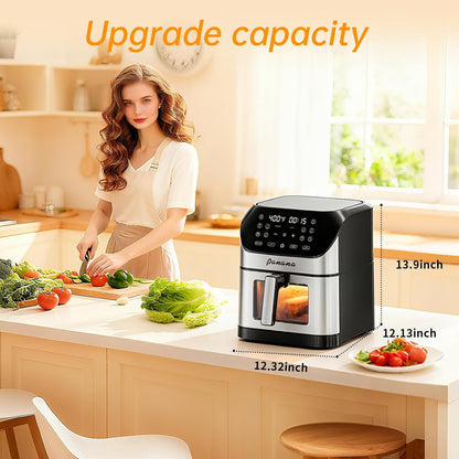 Panana Air Fryer 8.5QT - Compact 10 Preset Functionality with Easy View Window & LED Display