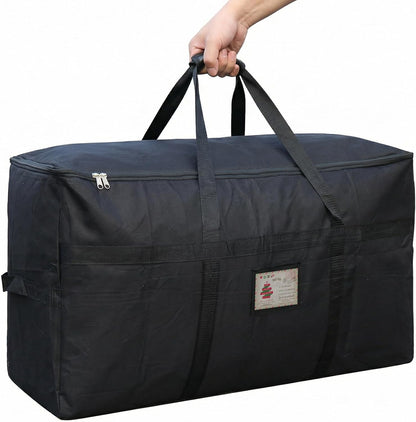 Skiennix Large Moving Bags - 4 FT Christmas Tree Storage Bag with Strong Zipper & Comfortable Handles | Durable Black Totes for College Supplies