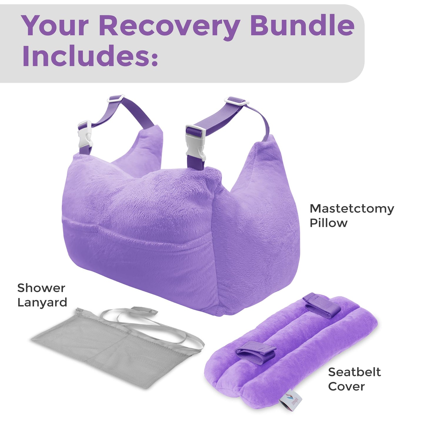 Zomaple Mastectomy Pillow - Post Surgery Pillow, Mastectomy Recovery Must Haves, Breast for After Heart Surgery, Reduction & Augmentation Patients Sleeping, Recovery Seatbelt Protection-Surgery Gift