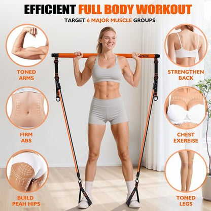 KUTIZE Pilates Bar Kit - Multifunctional Resistance Bands for Full-Body Workouts | Home Gym Equipment