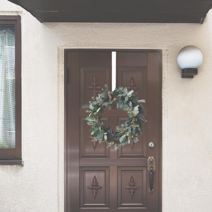 Skiennix 4 Pack Wreath Hangers - Heavy Duty Over Door Hooks for Towel, Coat, Hat Storage | 8" & 12" Sizes