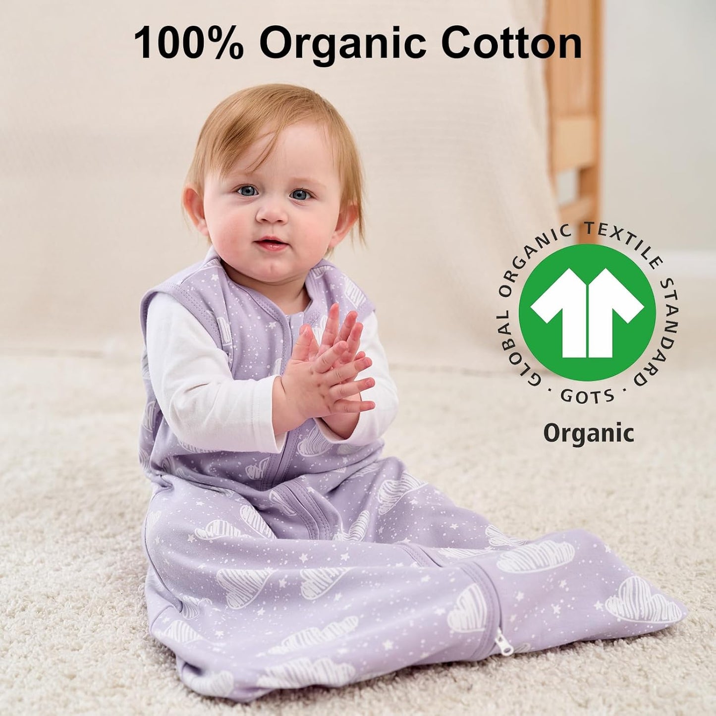 Yoofoss Baby Sleep Sack | 100% Organic Cotton Wearable Blanket for 18-24 Months | 3-Pack, Comfy & Lightweight