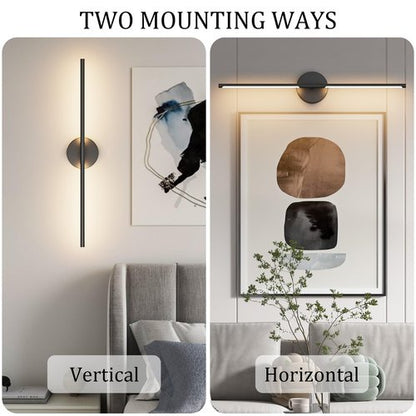 Coinmit Black Wall Sconce for Bathroom 28In Vanity Light Fixture 3000K Indoor Bathroom Sconce Over Mirror 360° Rotate for Living Room