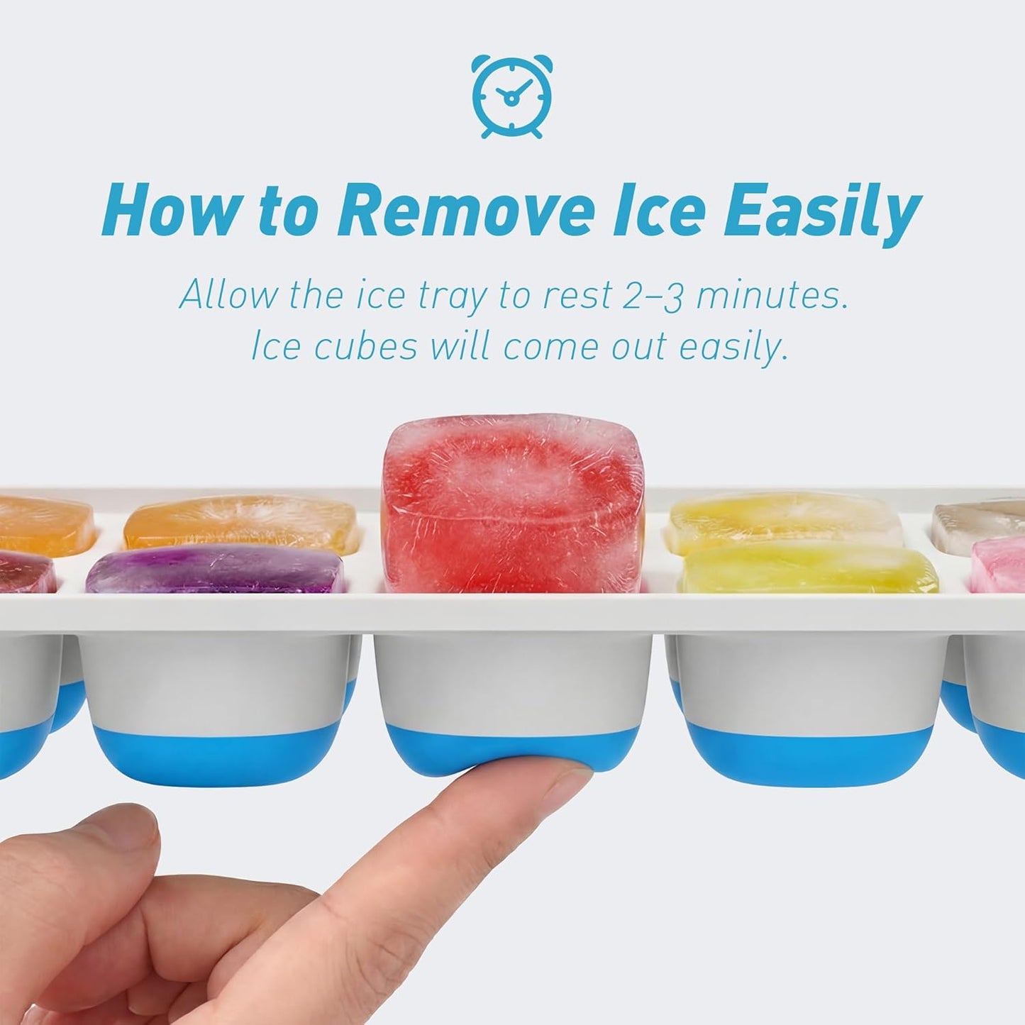 Skiennix Ice Cube Tray - Durable Stackable 4-Pack with Removable Lids | Easy-Release Plastic & Silicone for Cocktails & Coffee