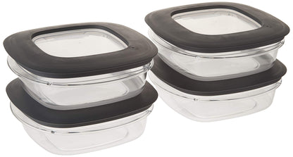 Rubbermaid Premier Food Storage Container, 3 Cup, Grey (4 Pack)