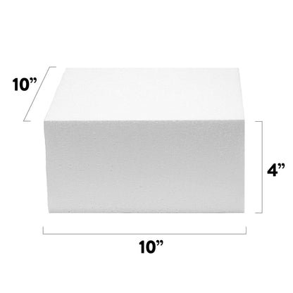 Global Sugar Art Cake Dummy Square, 10 x 10 x 4 Inches