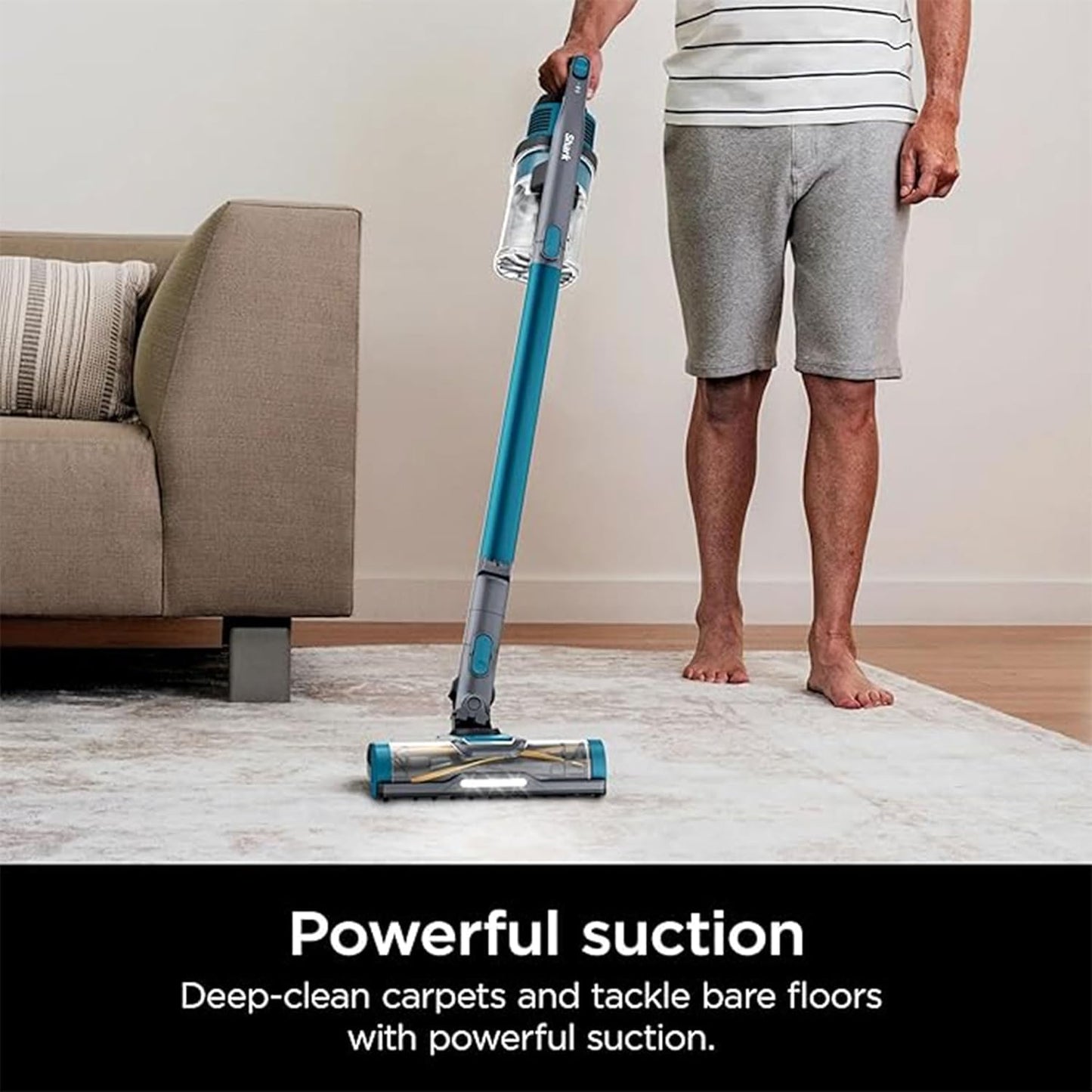 Shark Pet Pro Cordless Stick Vacuum Cleaner - Self-Cleaning Brushroll, 40 Min Runtime, XL Dust Cup, Teal/Grey