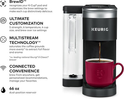 Keurig K-Supreme SMART Coffee Maker - MultiStream Technology for 6-12oz Brews | Sleek Black Design