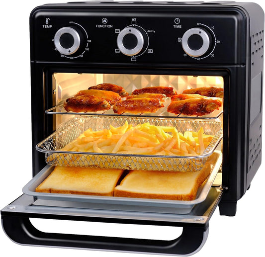 Skiennix 10QT Air Fryer Toaster Oven Combo - 5-in-1 Cooking Functions | 3-Layer Design with Visible Window