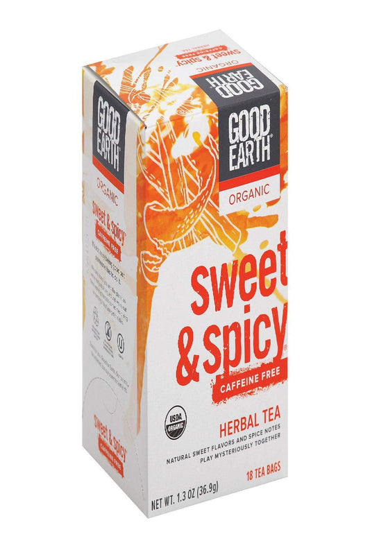 Good Earth Organic Original Sweet & Spicy Tea, Caffeine Free, Herbal, 18 ct