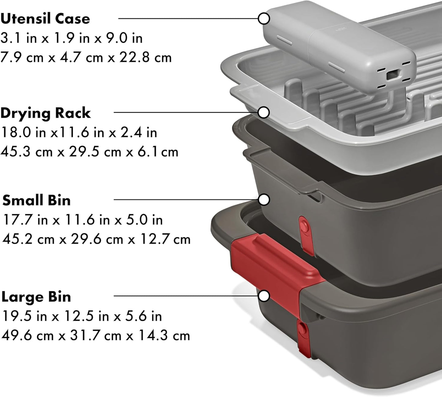 OXO Outdoor Wash, Dry & Stow System - Compact & Efficient Cleaning Solution for Camping | Portable Design