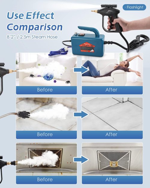 High Pressure Steam Cleaner - 1700W Handheld Steamer for Grout & Tile Cleaning | Portable Car Washer