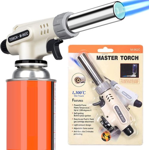 Culinary Professional Butane Torch - Adjustable Flame Cooking Tool for Crème Brûlée | Kitchen Upgrade