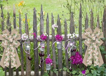 Hying Large Spring Bow - Burlap White Magnolia Flower Bow for Front Door | Perfect for Indoor & Outdoor Decor
