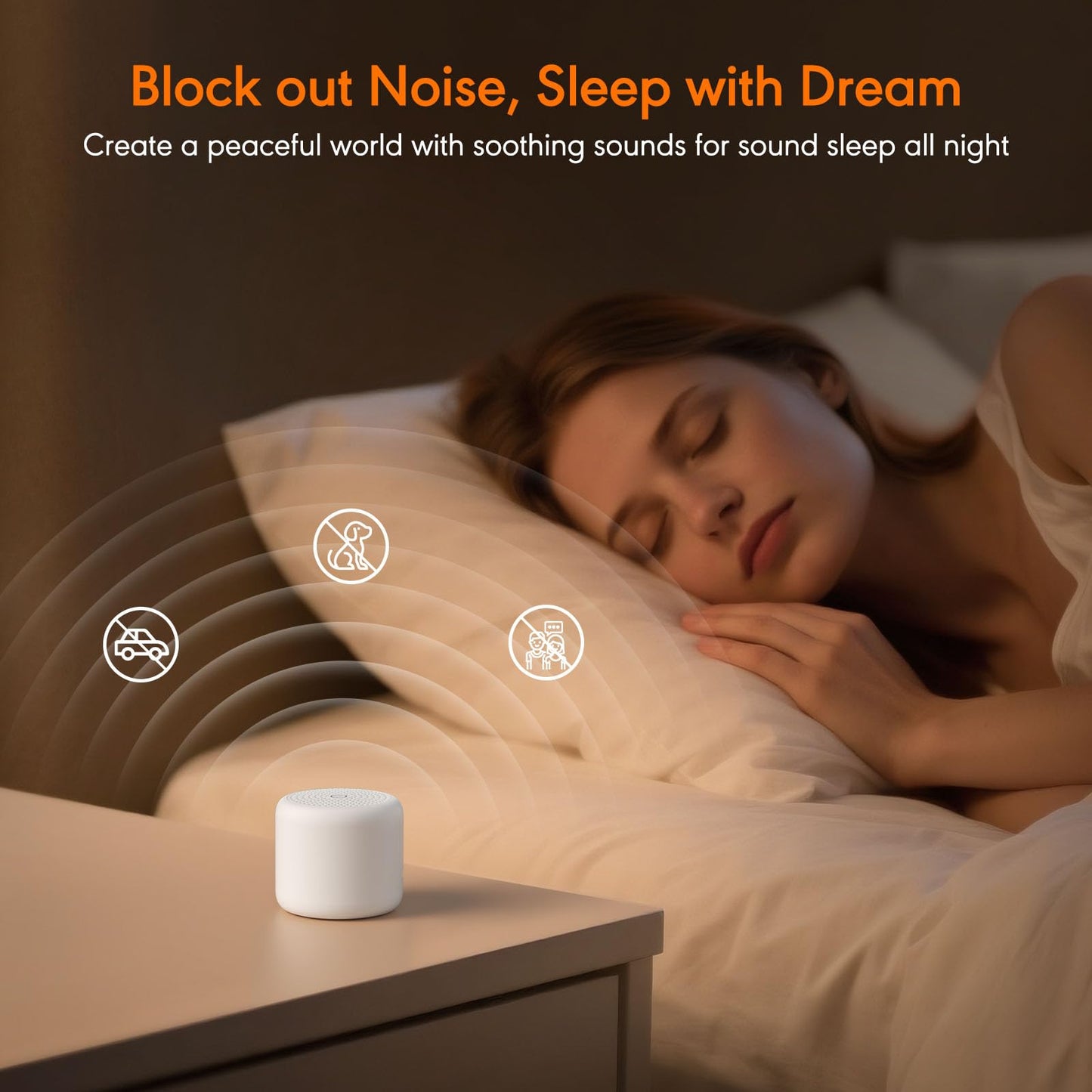 SMILEBOP White Noise Sound Machine, Portable White Noise Machine for Sleeping with 18 Soothing Sounds, Timer & Memory Function, for Baby Adults, Travel, Office, Hotel Privacy (Mini)