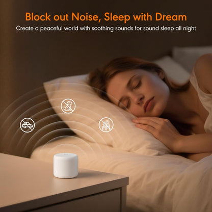 SMILEBOP White Noise Sound Machine, Portable White Noise Machine for Sleeping with 18 Soothing Sounds, Timer & Memory Function, for Baby Adults, Travel, Office, Hotel Privacy (Mini)