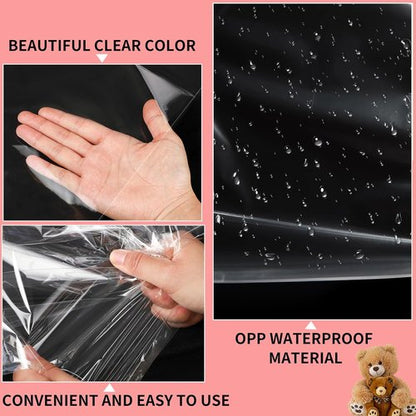 6PCS Extra Large Cellophane Gift Bags 40x50 Inch Easter Clear Cellophane Wrap Storage Bags for Easter Gift Baskets Decorations Baby Bridal Shower Wedding Party Favor Birthday Candy 2.5 Mil Thick