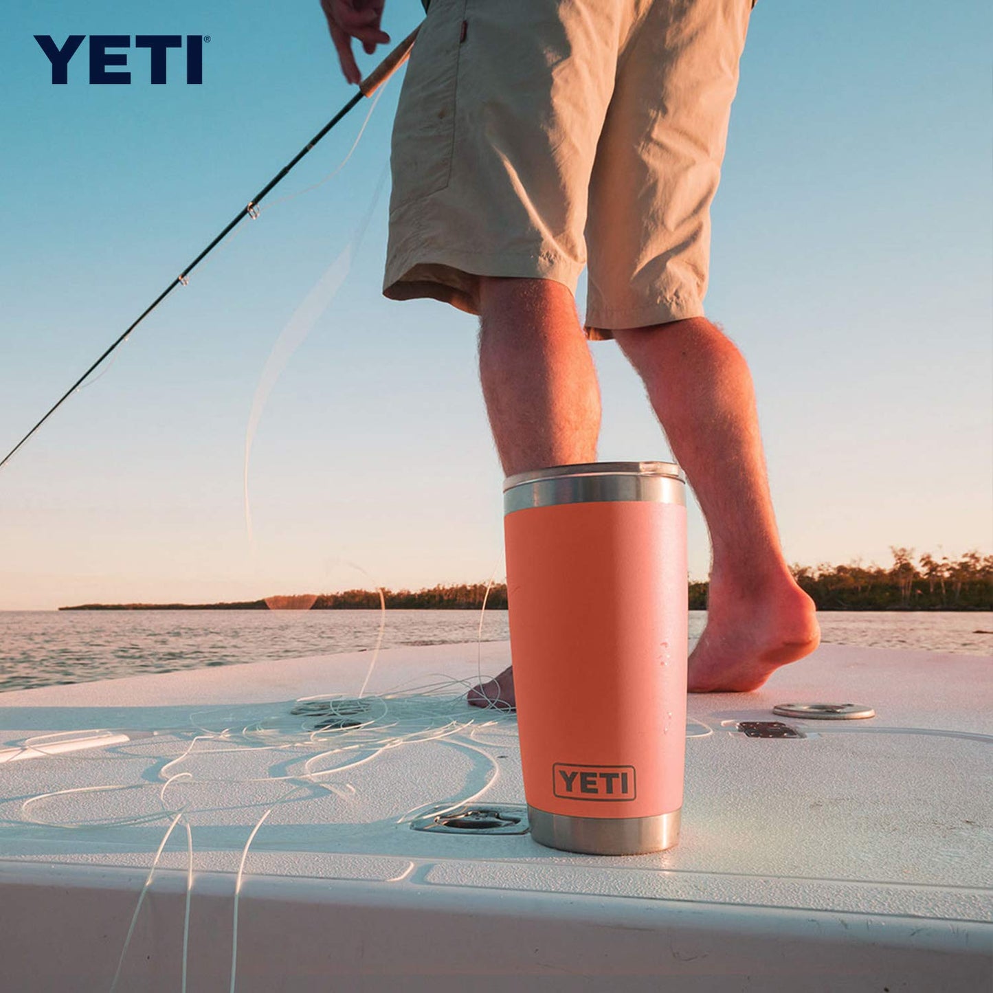 YETI Rambler 20 oz Tumbler - Stainless Steel, Vacuum Insulated with MagSlider Lid | Coral Color