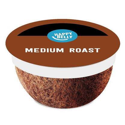 Happy Belly Compostable Coffee Pods - Medium Roast, Compatible with K-Cup Brewer | 96 Count