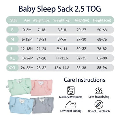 EasyFi Rayon Made from Bamboo Sleep Sack 18-24 Months 2.5 Tog Winter Supersoft Toddler Sleep Sack 2t for Unisex Girl Boy Thick Warm Baby Sleeping Bag 2-Way Zipper Baby Wearable Blanket
