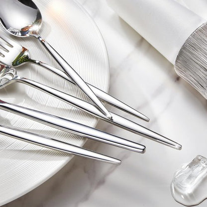 KINGSTONE 60-Piece Silverware Set - Premium 18/10 Stainless Steel Cutlery for Home & Weddings