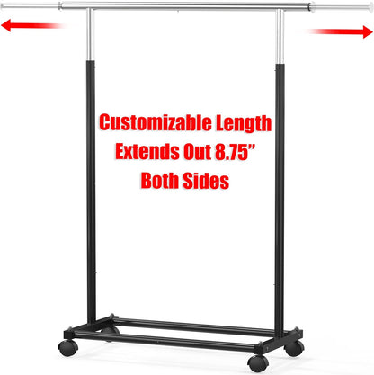 Simple Houseware Garment Rack - Standard Rod Design in Sleek Black Finish