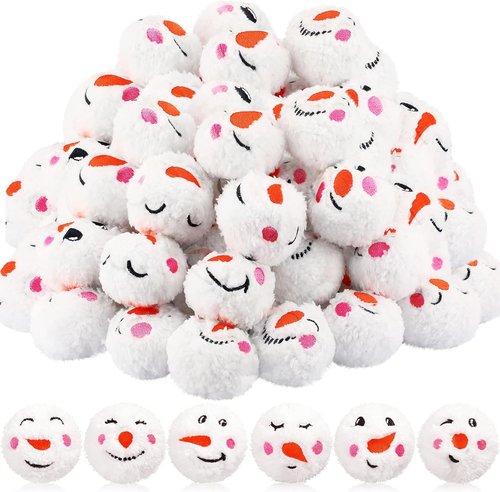 Civaner Plush Fake Snowballs - 120 Pcs for Indoor Snowball Fights | Classic 2 Inch Christmas Decor