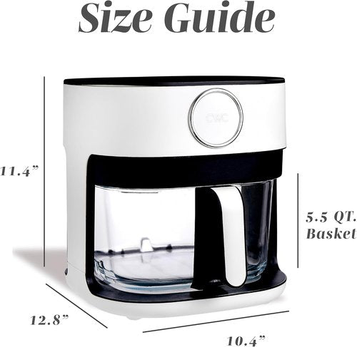 Cook With Color 5.5Qt Digital Kitchen Air Fryer - 1400W, 8 Healthy Cooking Presets, Linen White