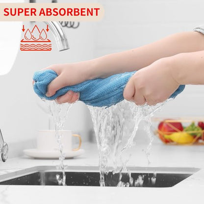 Homaxy 100% Cotton Waffle Weave Dish Cloths - Ultra Soft & Absorbent Kitchen Towels | 12x12 Inches, 8-Pack, Sky Blue