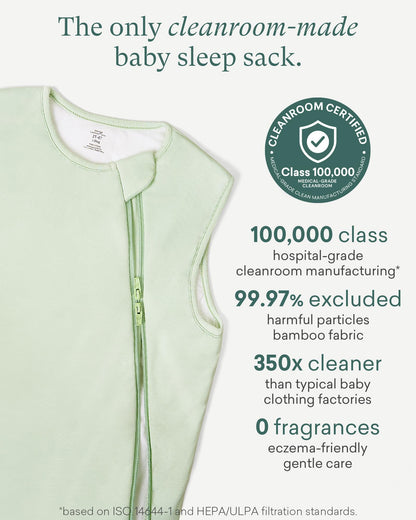PurComfy Supersoft Sleep Sack 1.0 TOG, Premium Bamboo Viscose Baby Sleeping Bag, 2-Way Safe Zipper Sleep Sacks 6-15 Months (Sage)