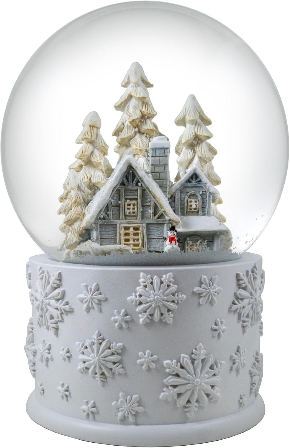 San Francisco Music Box Company | 120mm Snowy White Home Scene Snow Globe - Perfect Holiday Decor