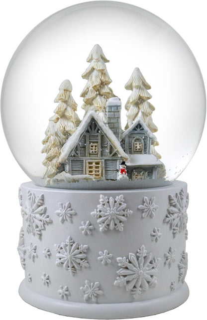 San Francisco Music Box Company | 120mm Snowy White Home Scene Snow Globe - Perfect Holiday Decor