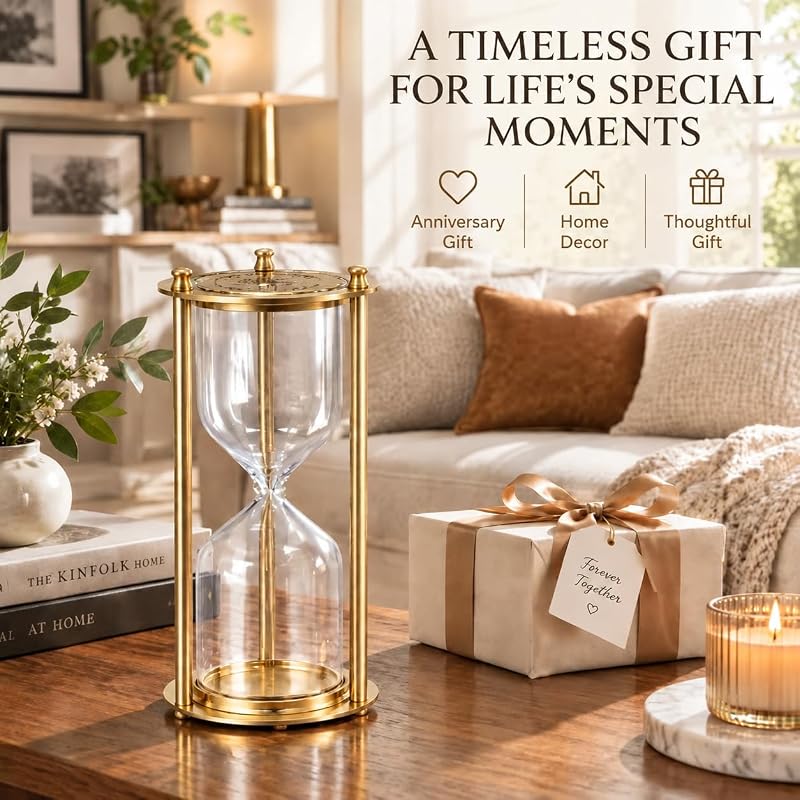 Personalized Engraved Vintage Hourglass Urn for Ashes – Memorial Sand Clock